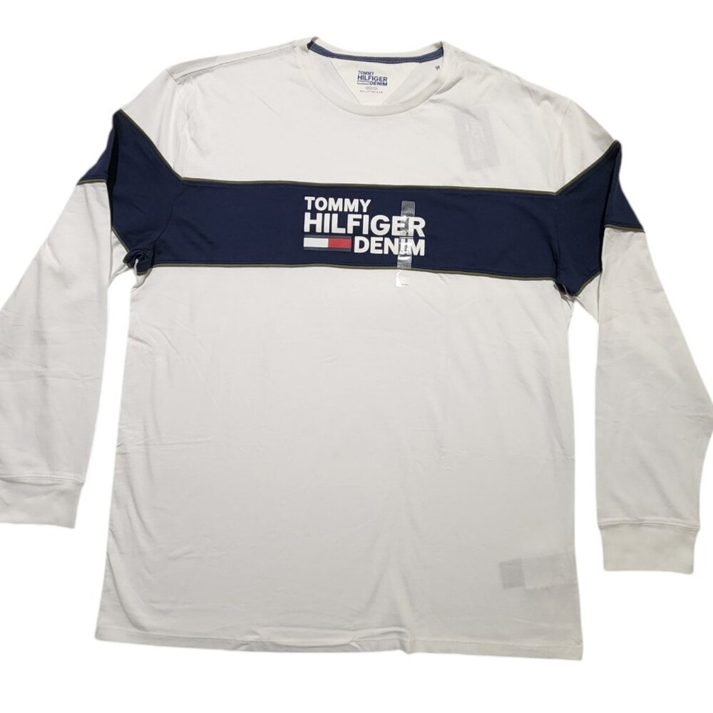 TOMMY HILFIGER EVAN COLORBLOCK MEN CREW NECK LONG‎ SLEEVE T-SHIRT
